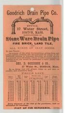 Goodrich Drain Pipe Co. - Reverse, Perkins Collection 1850 to 1900 Advertising Cards